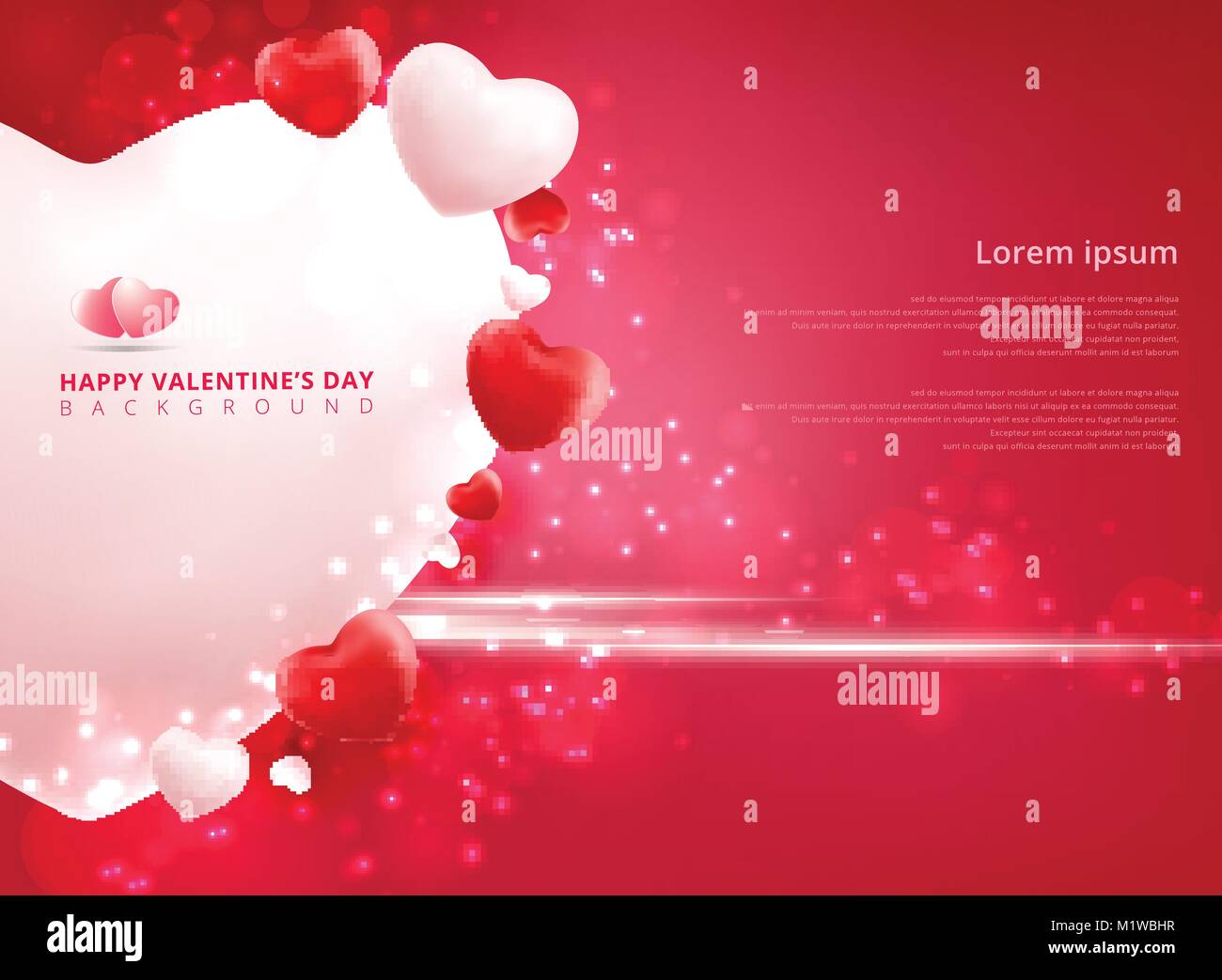 Valentines day sale background with balloons heart pattern. Vector illustration. Wallpaper, flyers, invitation, posters, brochure, banners, ad. Stock Vector