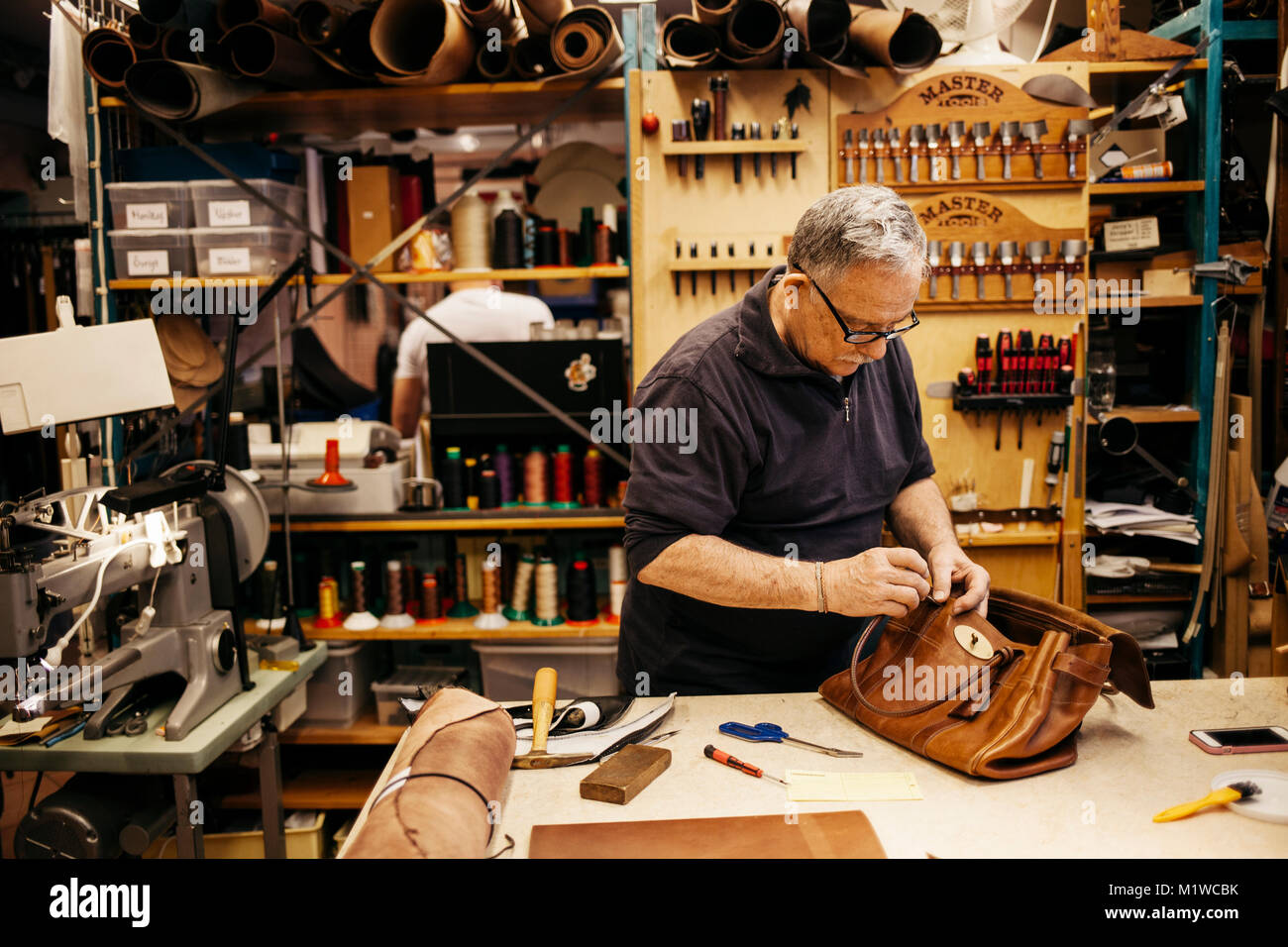 Man in leather Stock Photo Alamy