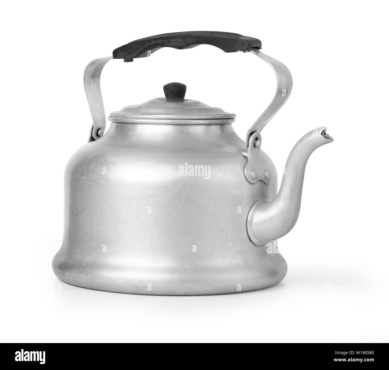 old vintage retro Kettle on white background with clipping path Stock
