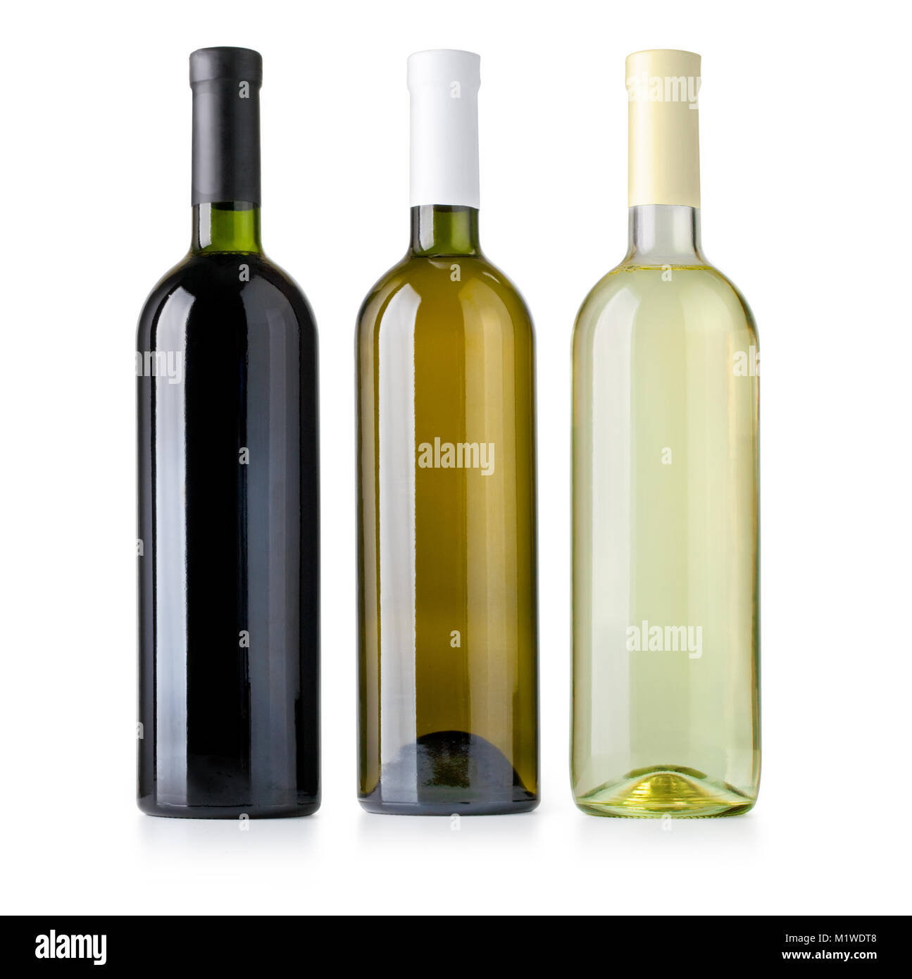 set of wine bottles isolated on white background Stock Photo - Alamy