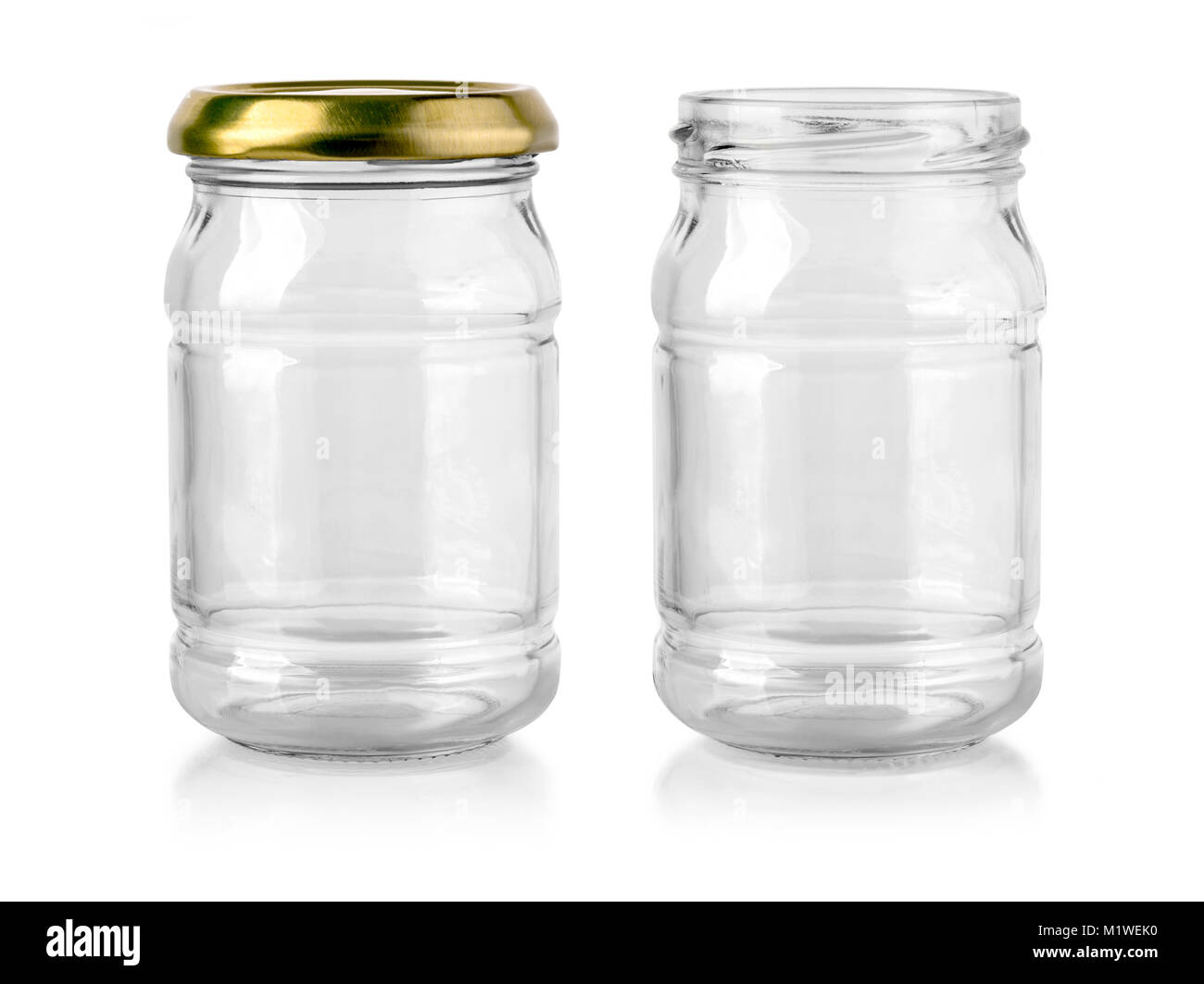 empty glass jar with metal lid isolated on white Stock Photo - Alamy