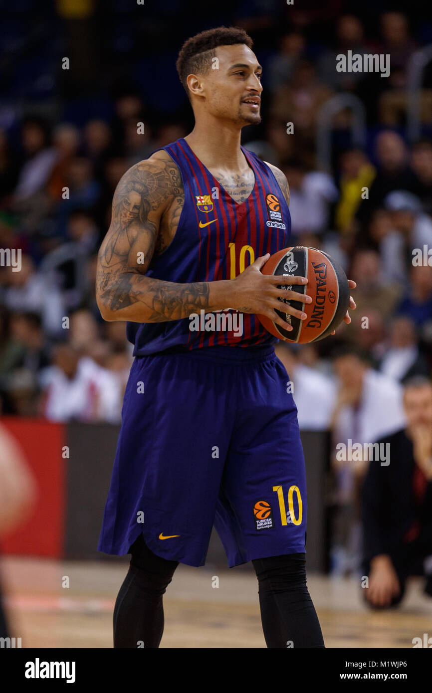 Barcelona, Spain. 1st Feb, 2018. Turkish Airlines Euroleague Basketball, FC  Barcelona Lassa versus AX Armani Jeans Milan. Edwin Jackson. Credit: UKKO  Images/Alamy Live News Stock Photo - Alamy