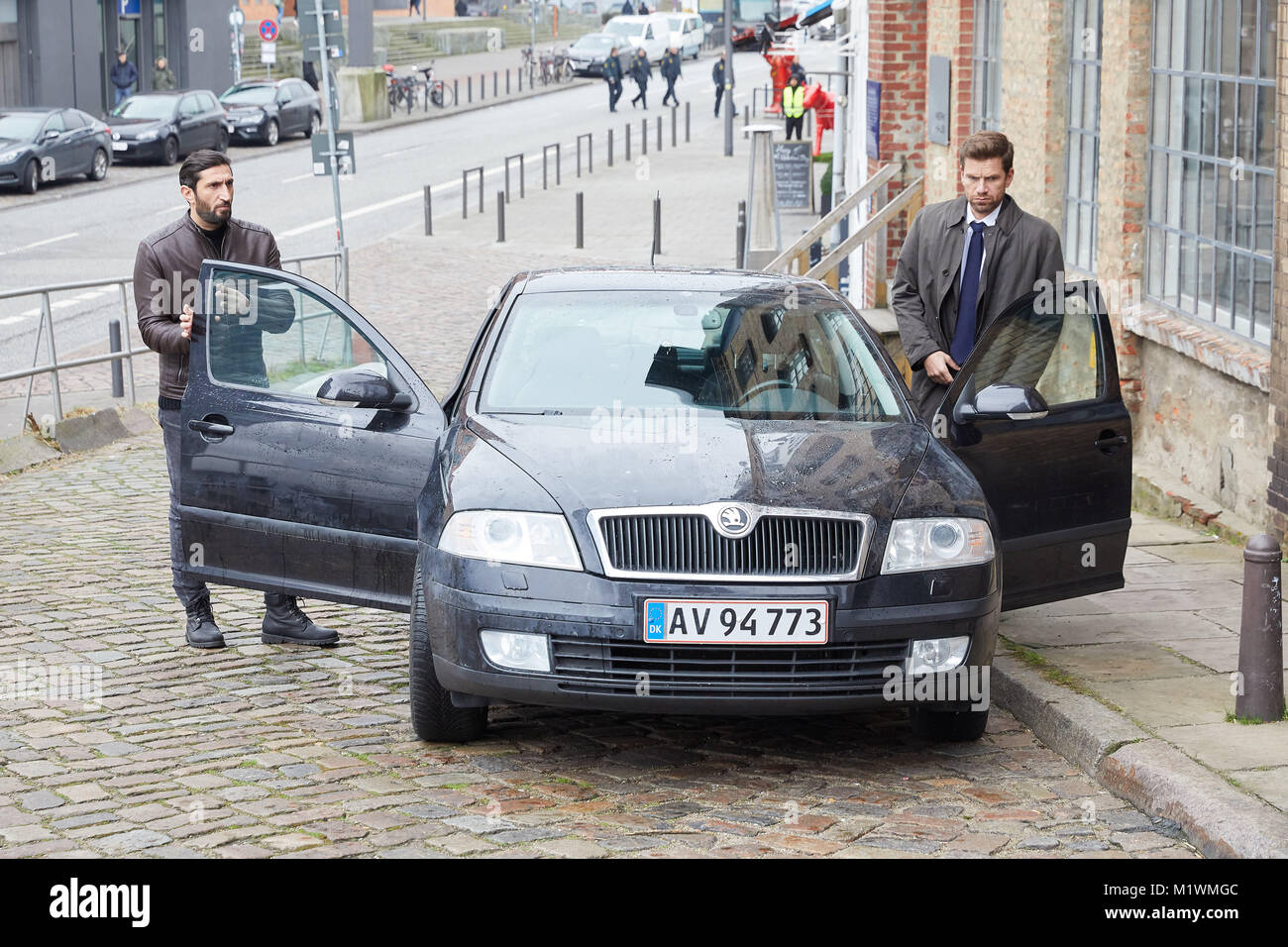 The LebaneseSwedish actor Fares Fares (L) and the Danish actor Nikolaj