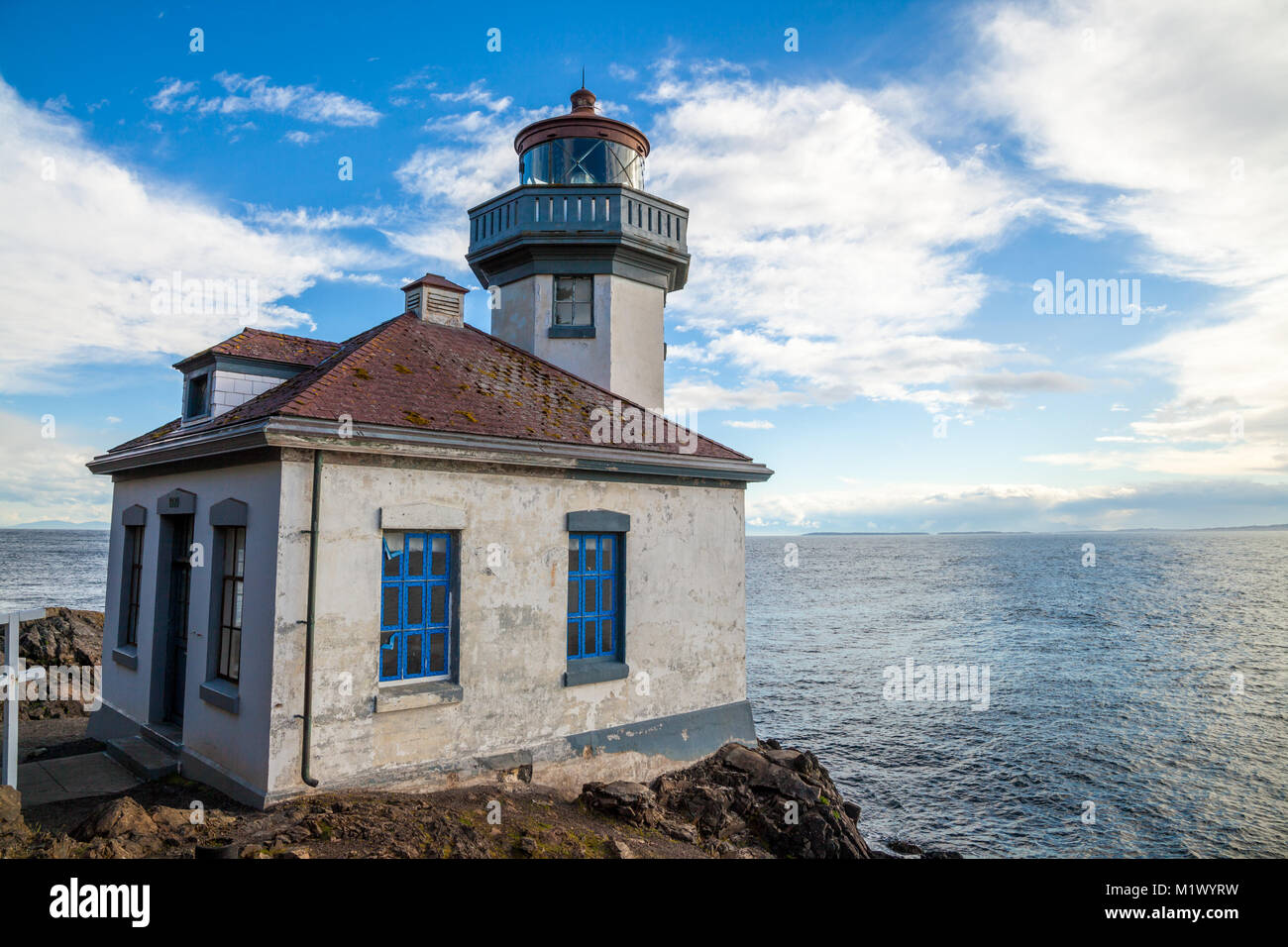 Lime Kiln lighthouse on San Juan Island, Washington, USA Stock Photo