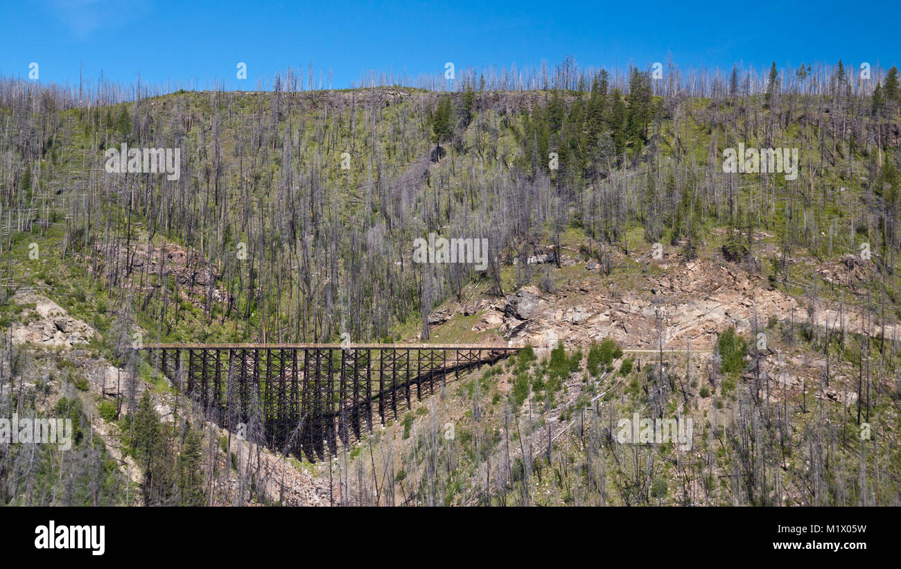 Train trestle on the Kettle Valley Railway near Kelowna, British