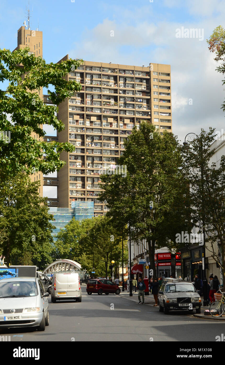 Trellick Tower, Brutalist style, High rise tower block, London Stock Photo