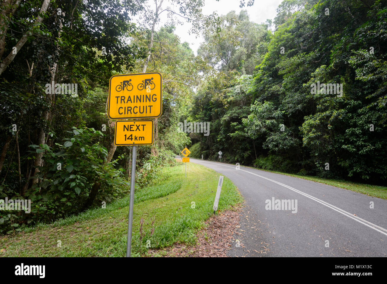 Lake Morris Road is also a bike training circuit, Cairns, Far North Queensland, FNQ, QLD, Australia Stock Photo