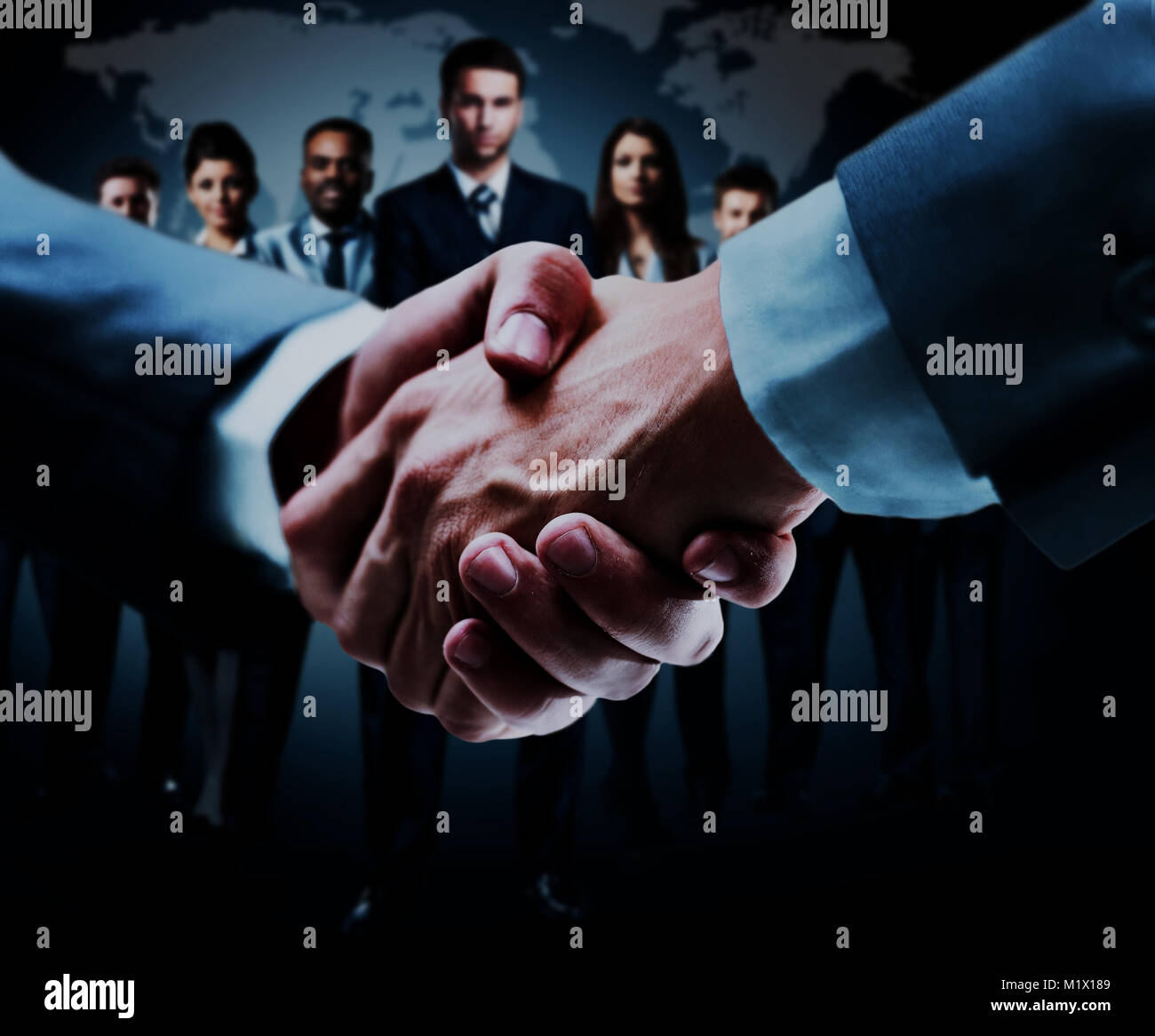 handshake isolated on business background Stock Photo - Alamy