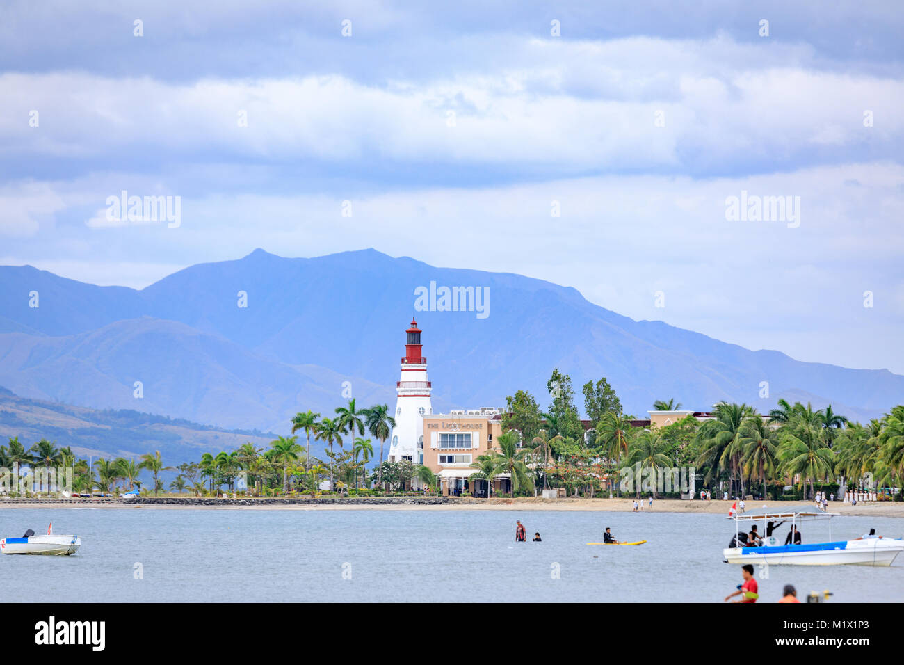 SUBIC BAY, PHILIPPINES : JAN 28, 2018 - Subic Bay coast with lighthouse Stock Photo