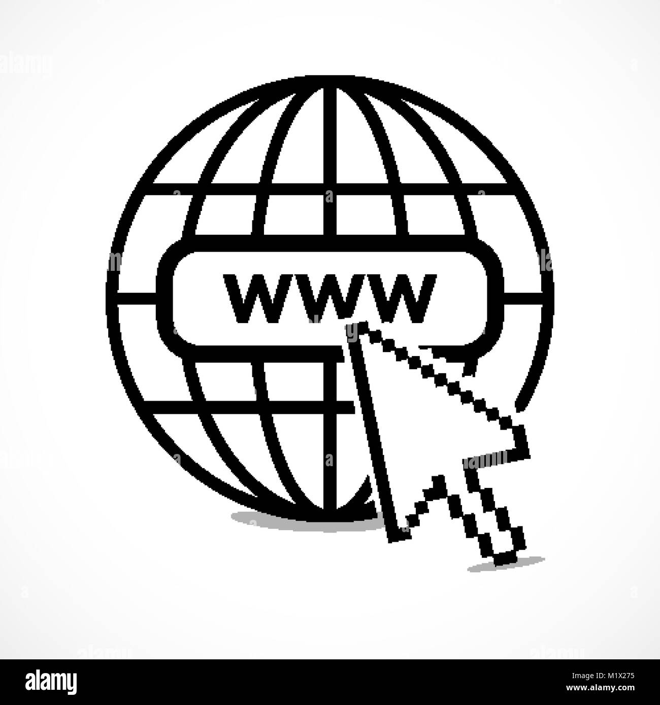 www internet icon favicon with arrow mouse cursor Stock Vector Image ...