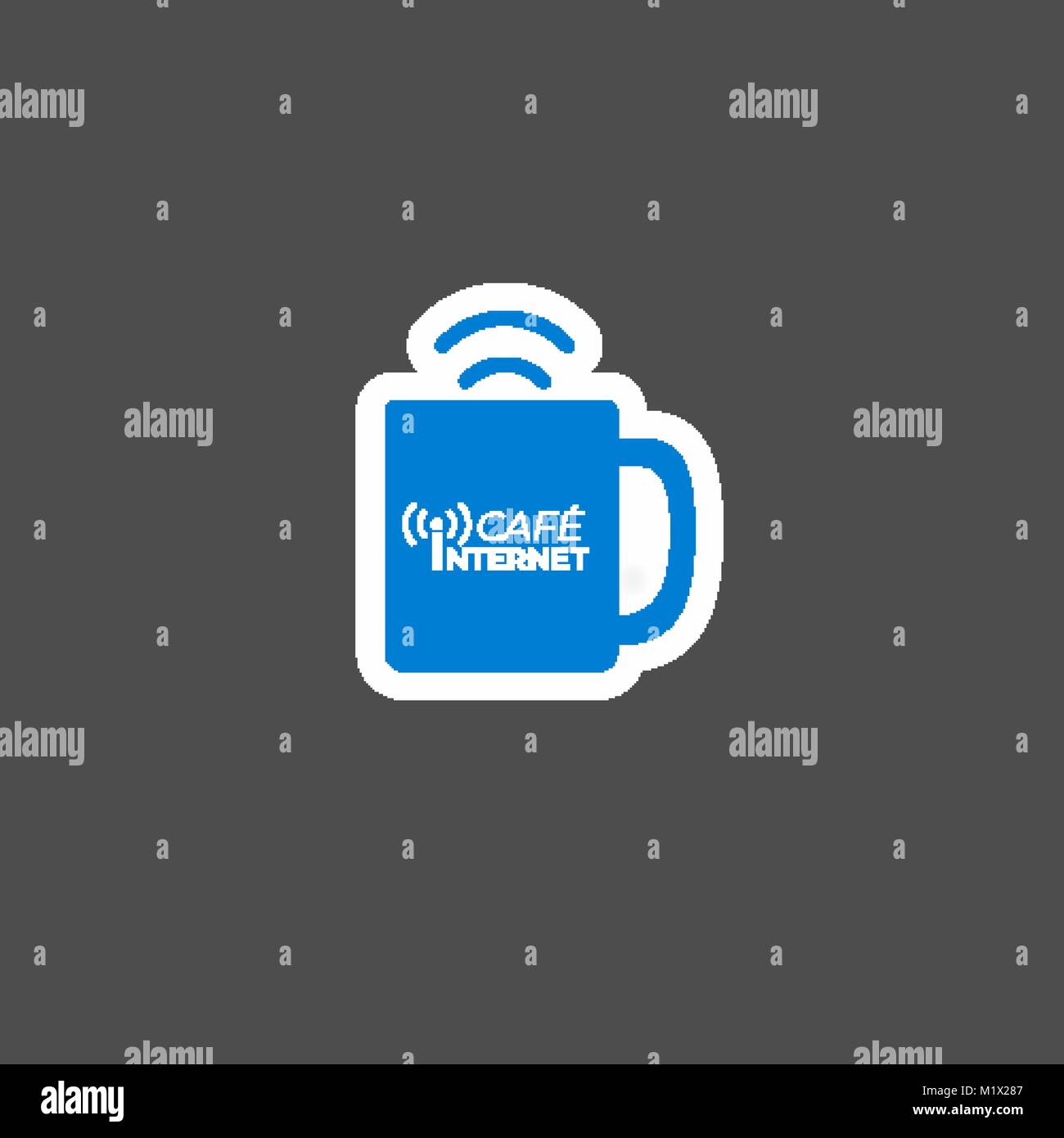 cafe logotype illustration. Blue cup logo Stock Vector Image