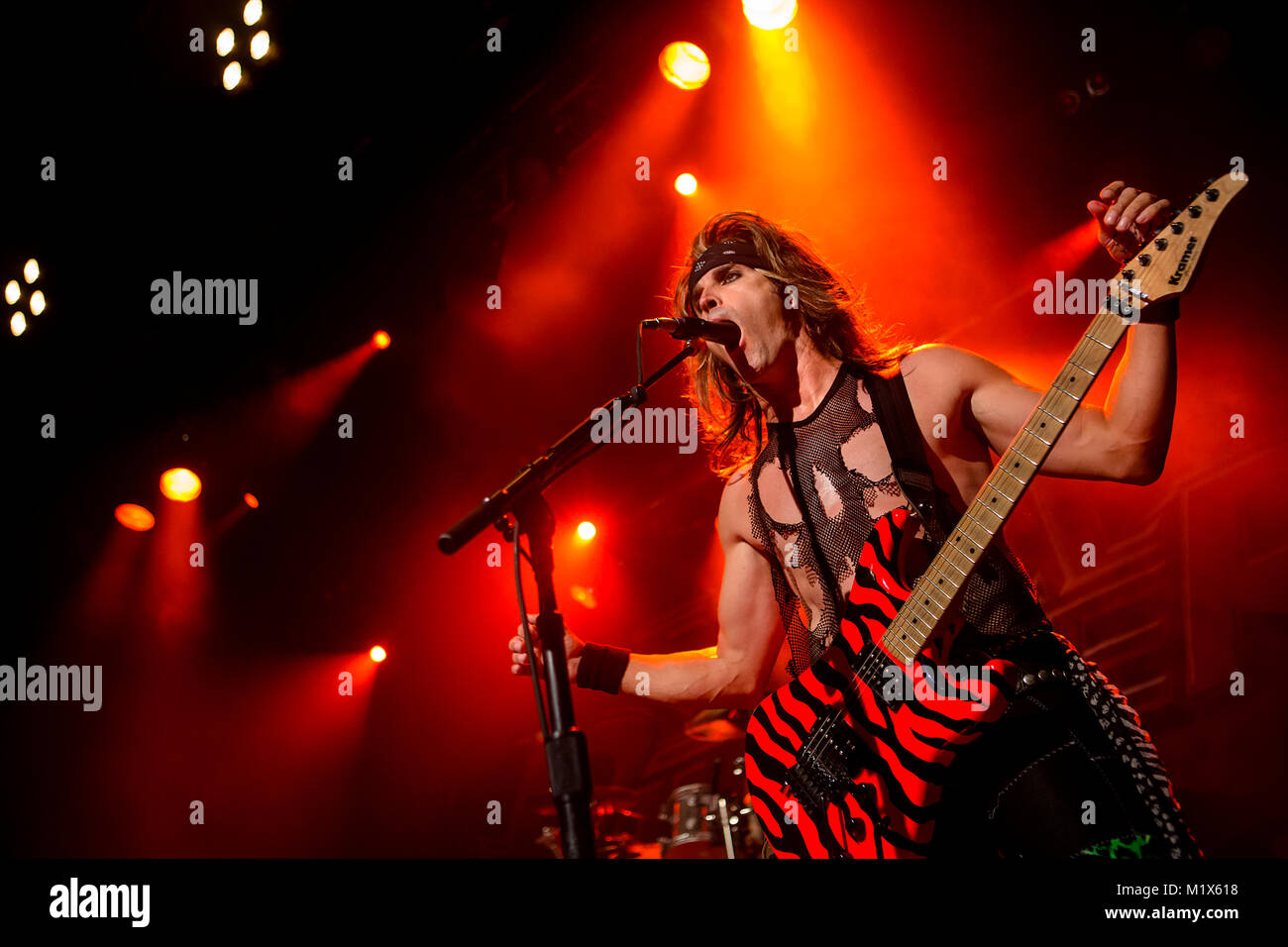 The American glam metal band Steel Panther performs a live concert at USF Verftet in Bergen