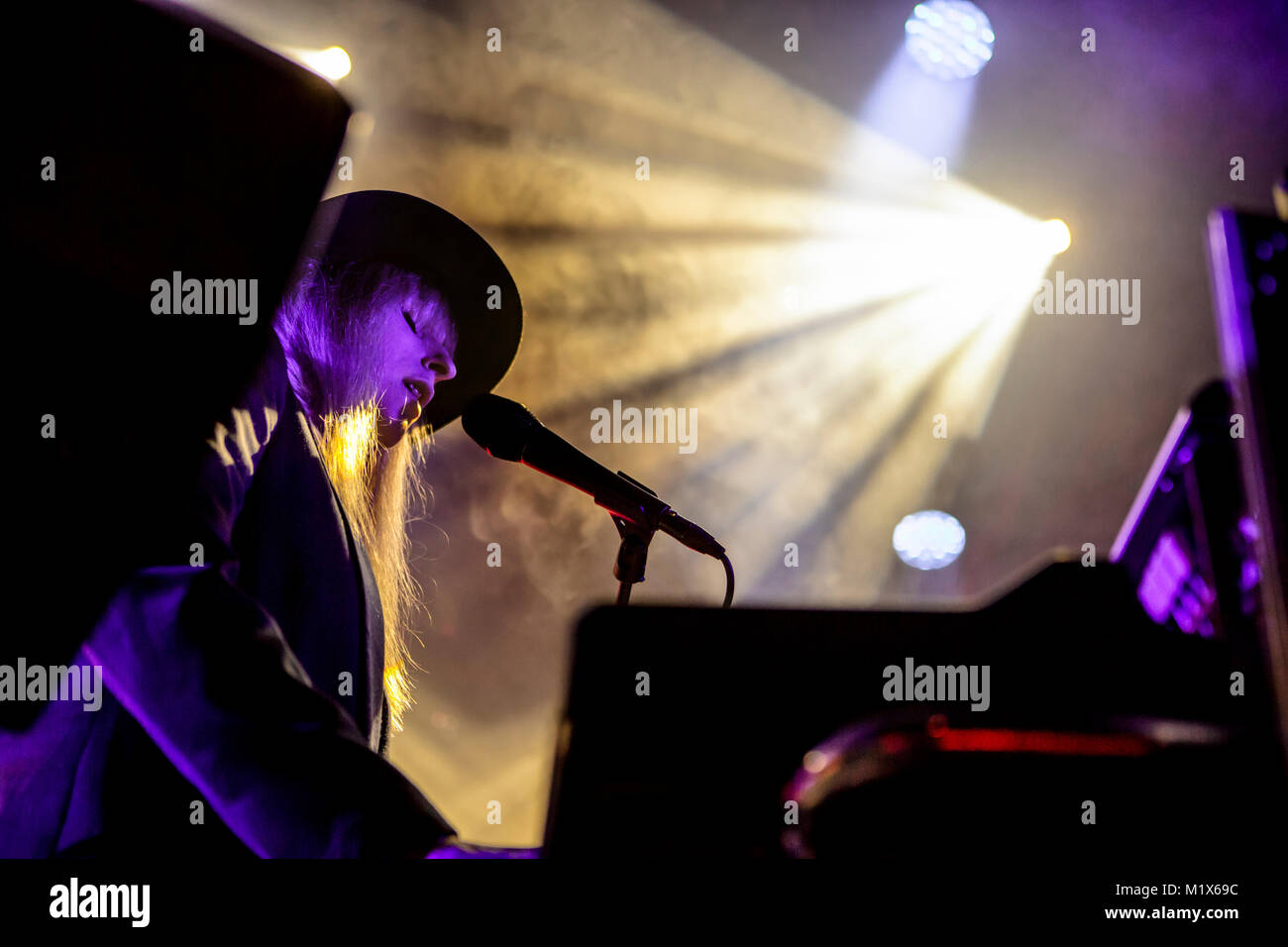 The Norwegian singer, songwriter and musician Susanne Sundfør performs a live concert at USF Verftet in Bergen. Norway, 15/11 2014. Stock Photo