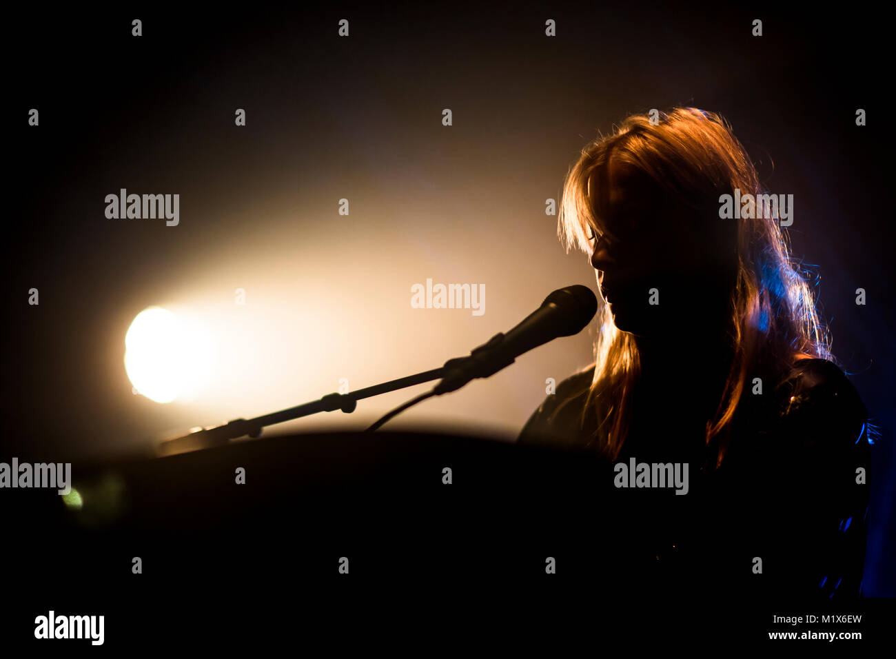 The Norwegian singer-songwriter and musician Susanne Sundfør performs an intimate live concert at Det Akademiske Kvarter in Bergen. Norway, 24/09 2015. Stock Photo