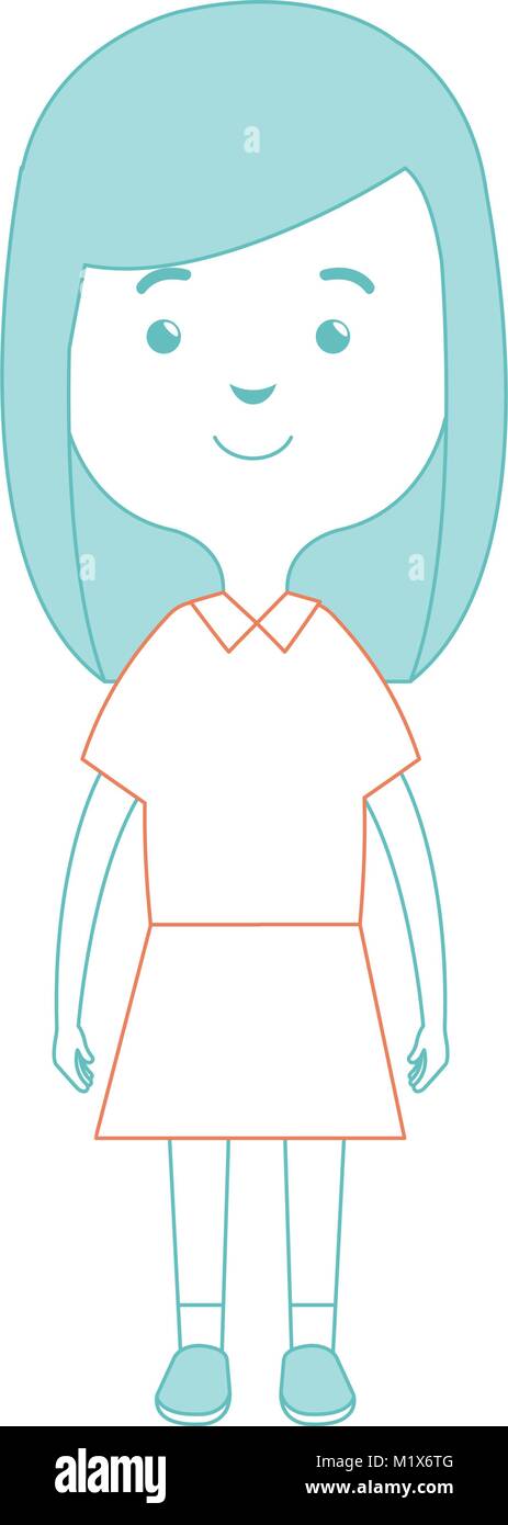 cute and little girl Stock Vector Image & Art - Alamy