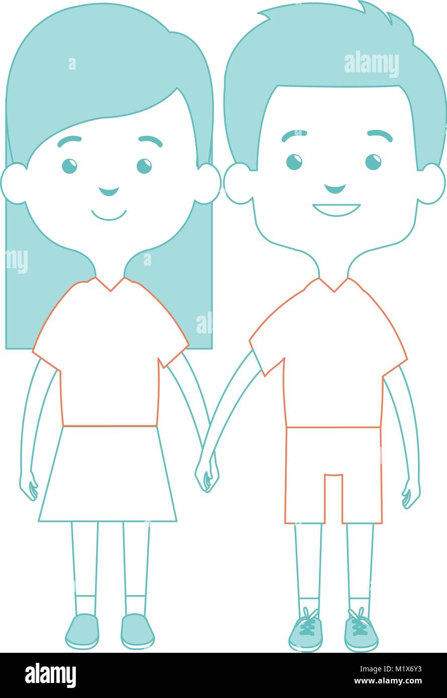 cute and little kids couple Stock Vector Image & Art - Alamy