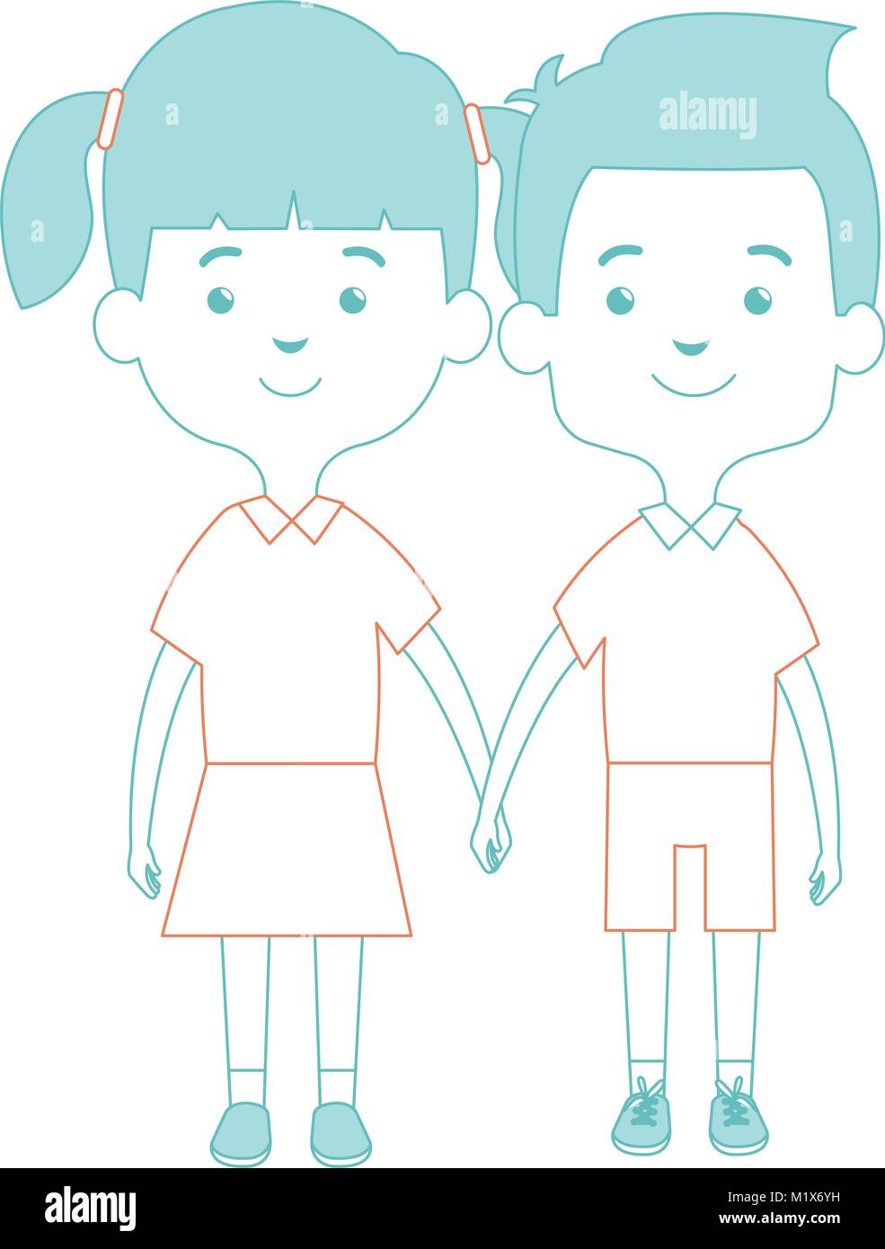 cute and little kids couple Stock Vector Image & Art - Alamy