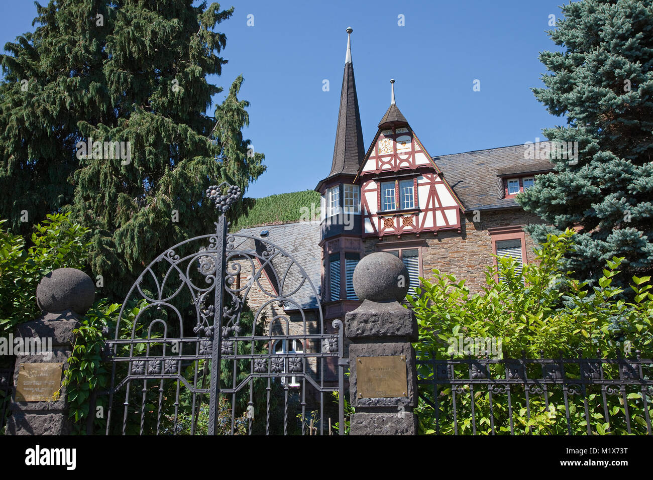 Vineyard estate Berres at wine village Uerzig, Moselle river, Rhineland