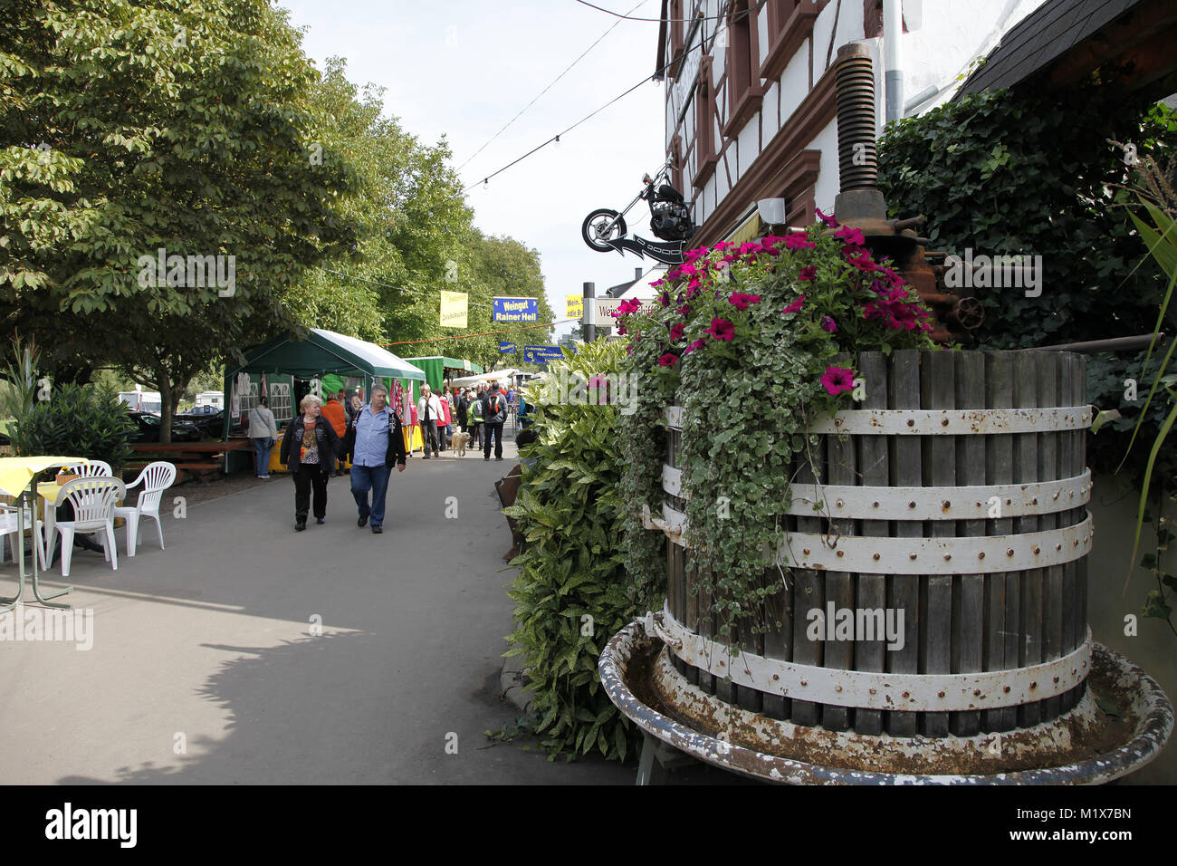 Wine festival at Moselle village Brauneberg, Moselle river, RhinelandPalatinate, Germany