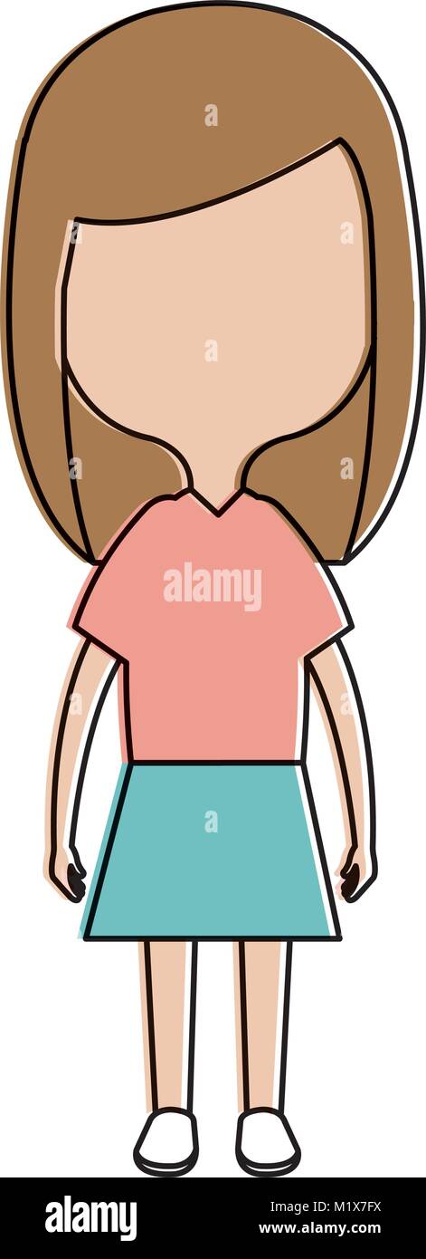 cute and little girl Stock Vector Image & Art - Alamy