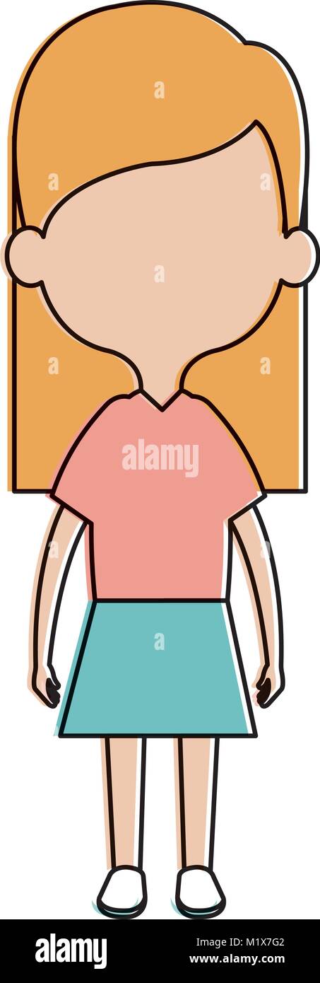 cute and little girl Stock Vector Image & Art - Alamy