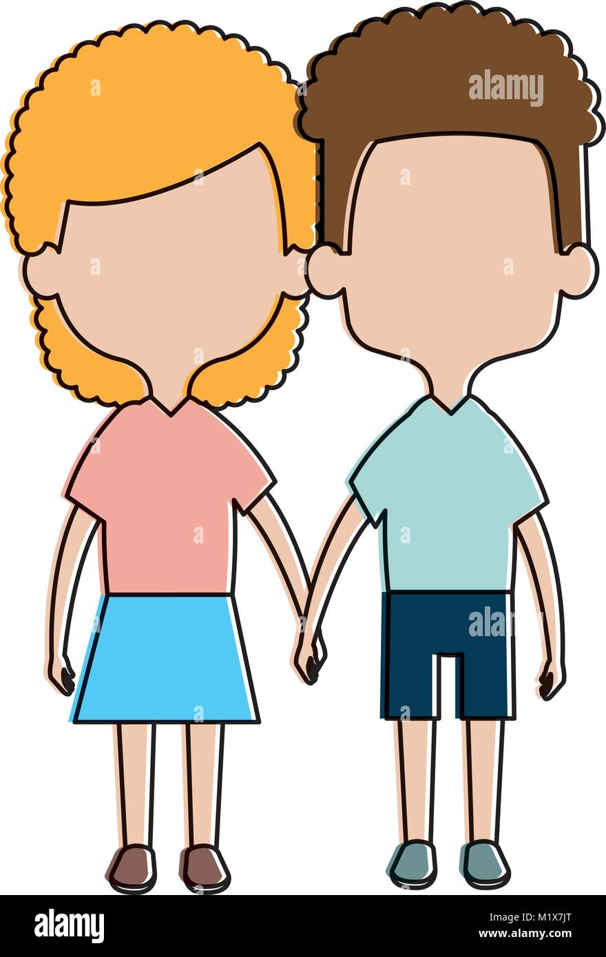 cute and little kids couple Stock Vector Image & Art - Alamy