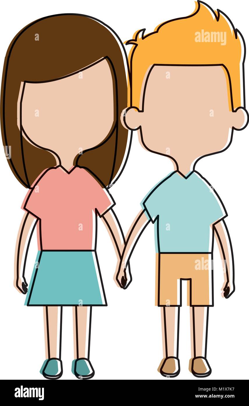 cute and little kids couple Stock Vector Image & Art - Alamy