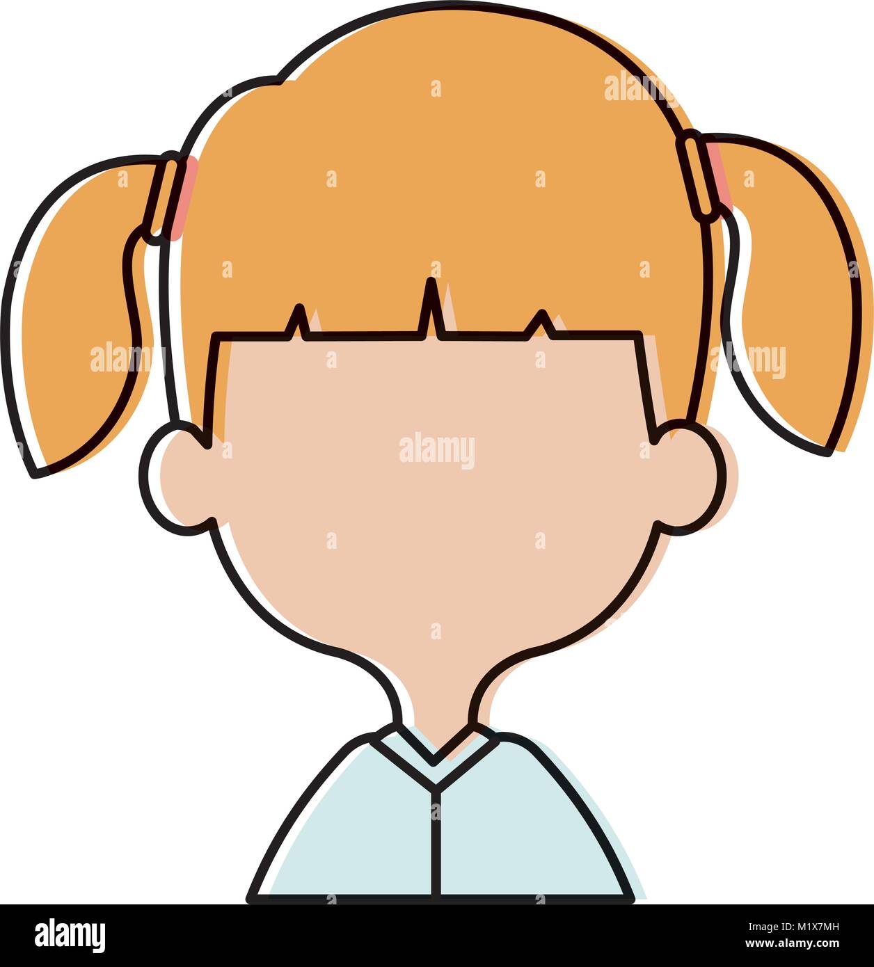 cute and little girl Stock Vector Image & Art - Alamy