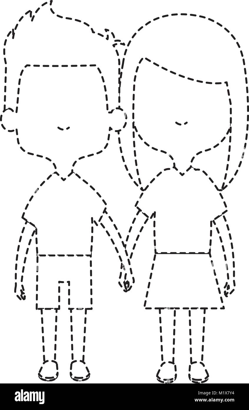 Cute And Little Kids Couple Stock Vector Image Art Alamy