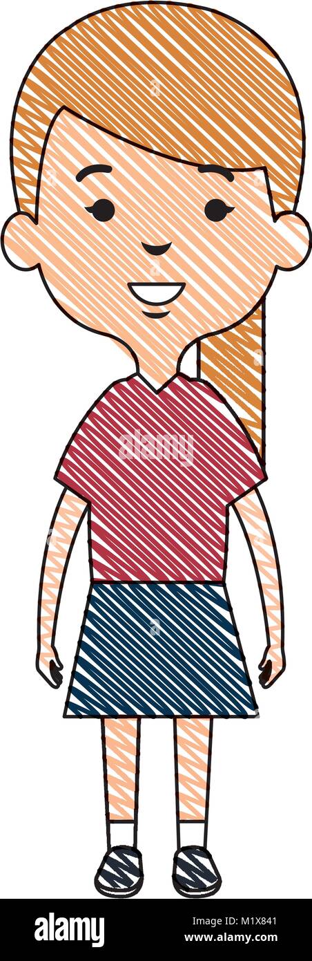 cute and little girl Stock Vector Image & Art - Alamy