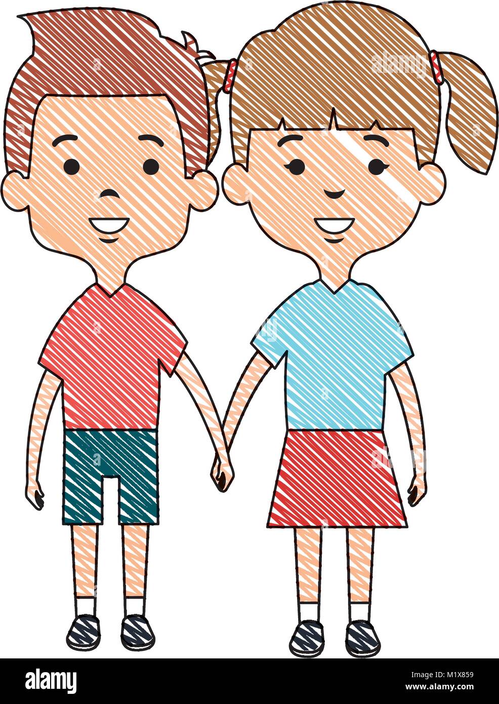 cute and little kids couple Stock Vector Image & Art - Alamy