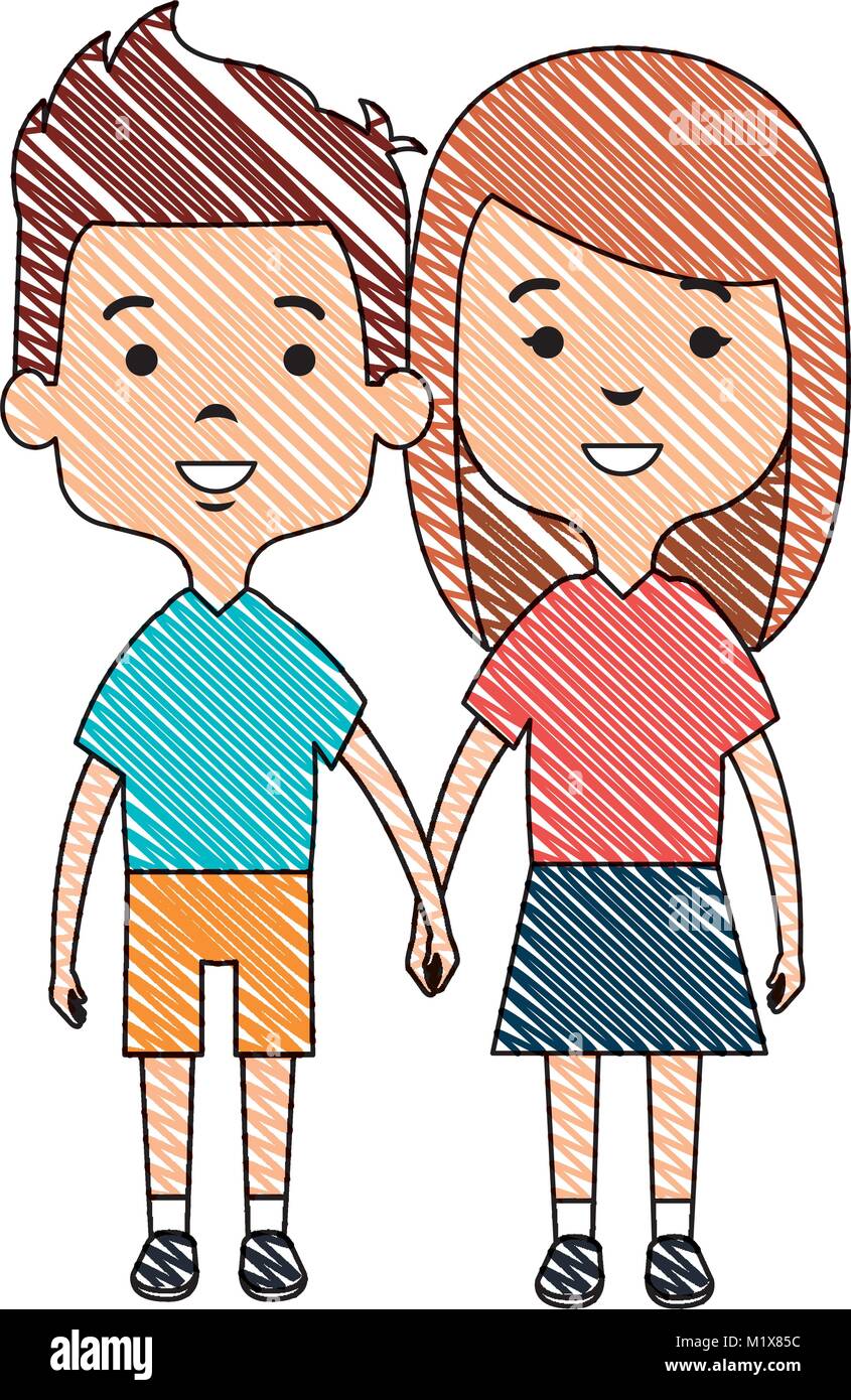 cute and little kids couple Stock Vector Image & Art - Alamy