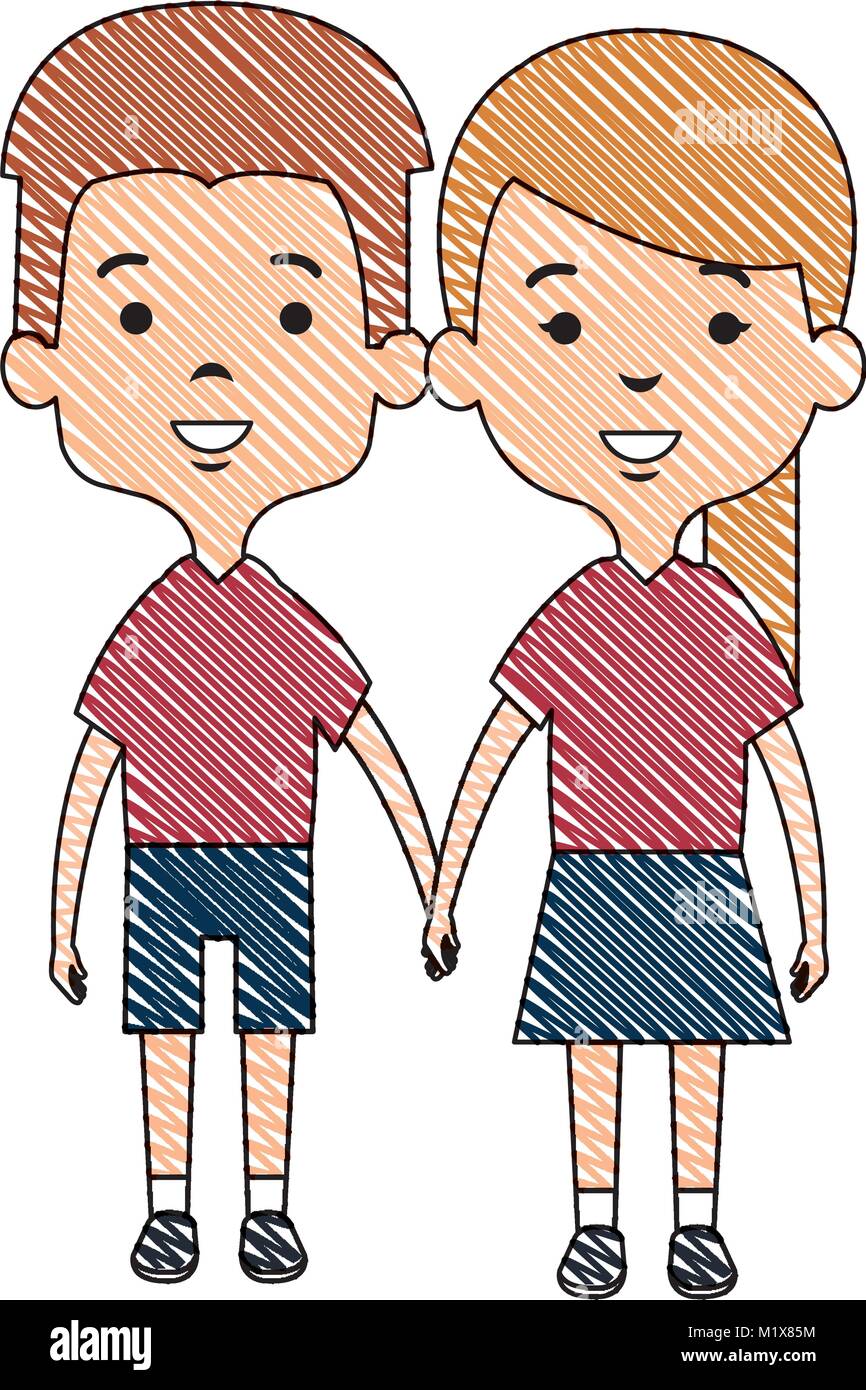 cute and little kids couple Stock Vector Image & Art - Alamy