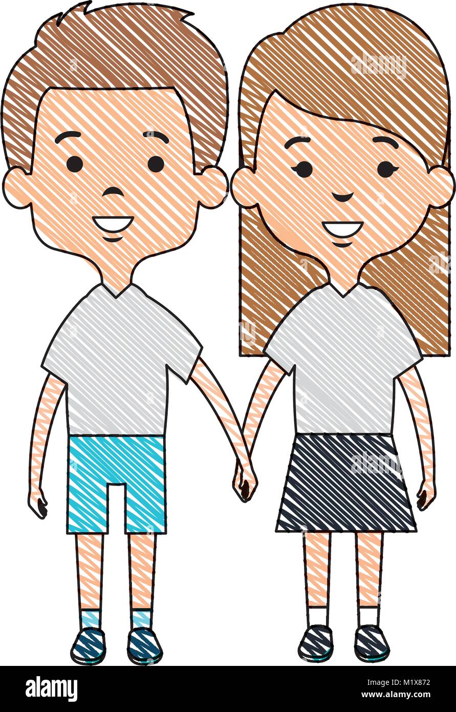 cute and little kids couple Stock Vector Image & Art - Alamy