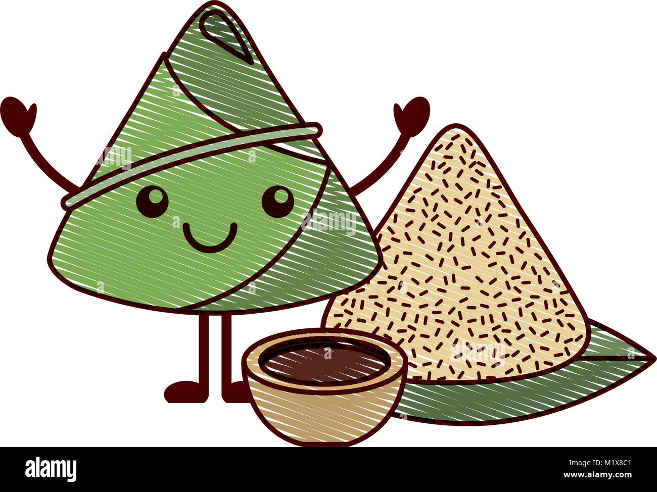 Kawaii Happy Rice Dumpling With Sauce Cartoon Stock Vector Image Art Kawaii Happy Rice Dumpling With Sauce Cartoon Stock Vector Image Art