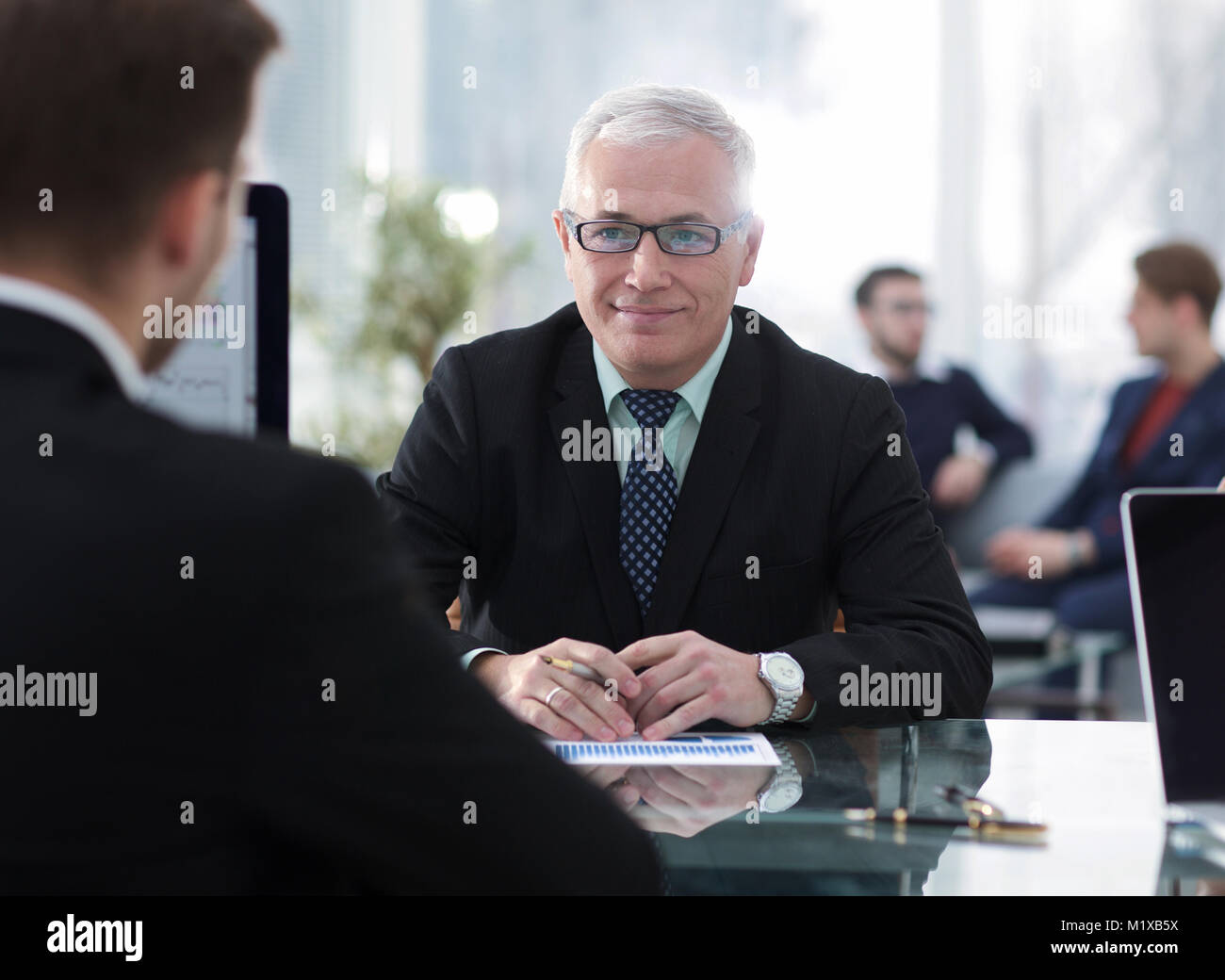 project Manager conducts an interview with a new employee Stock Photo ...