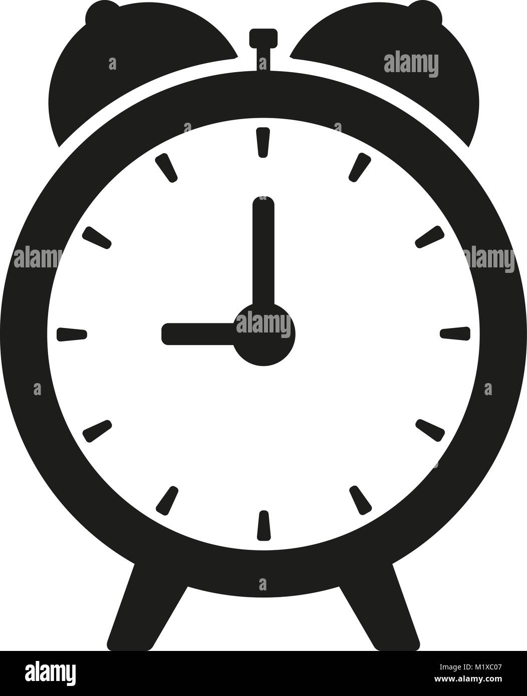 Black clock on white illustration isolated vector Stock Vector Image ...