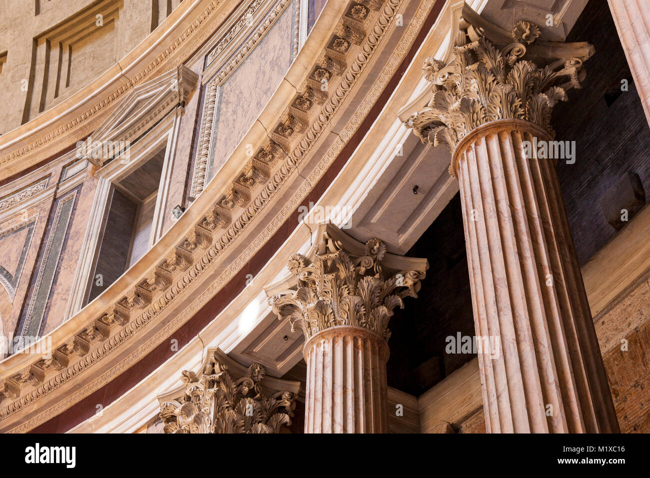 Interior detail of the Pantheon in Rome, Lazio Italy Stock Photo