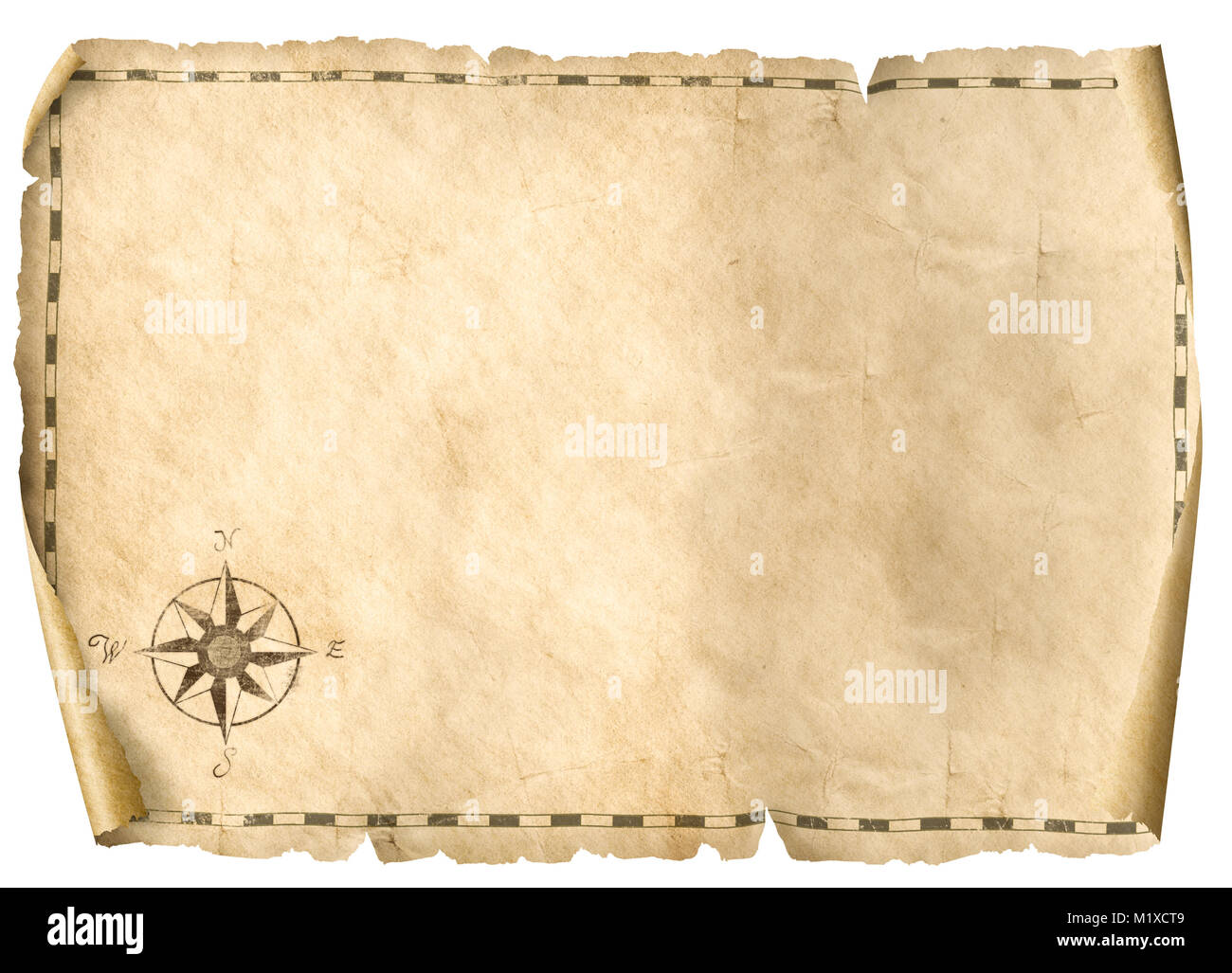 treasure blank map isolated background 3d illustration Stock Photo