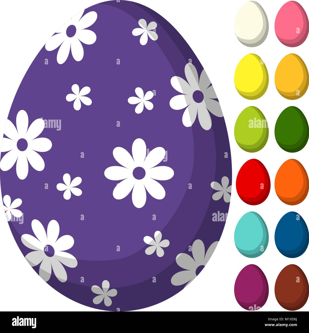 Colorful purple ultra violet easter chocolate pattern cover egg poster. Stock Vector