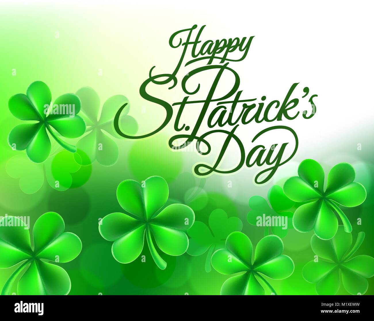 Shamrock Clover Happy St Patricks Day Background Stock Vector Image Art Alamy
