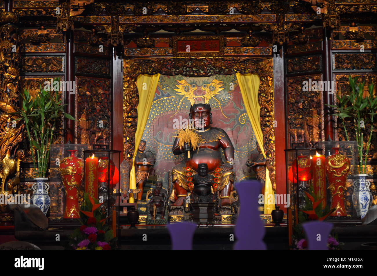 The buddhist Dalongdong Baoan Temple in Taipei city, Taiwan Stock Photo