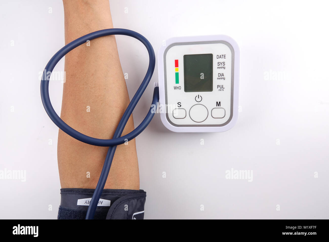 Male hand with blood pressure meter Stock Photo - Alamy