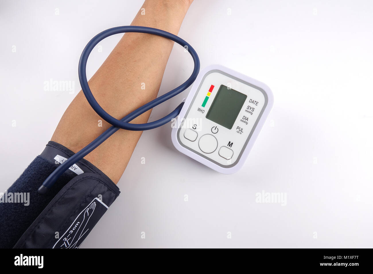 Male hand with blood pressure meter Stock Photo - Alamy