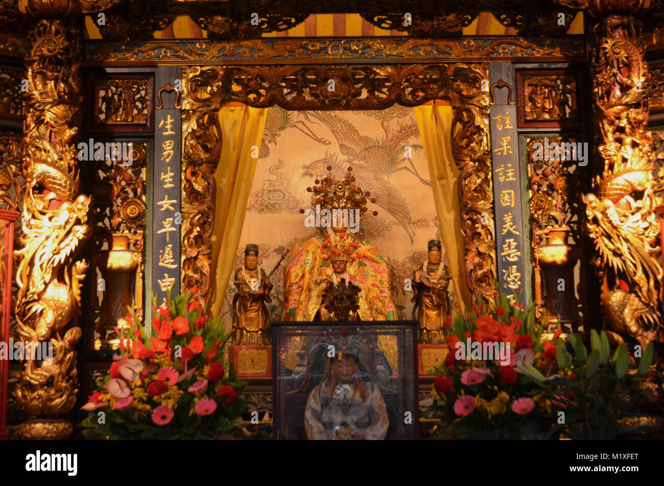 The buddhist Dalongdong Baoan Temple in Taipei city, Taiwan Stock Photo