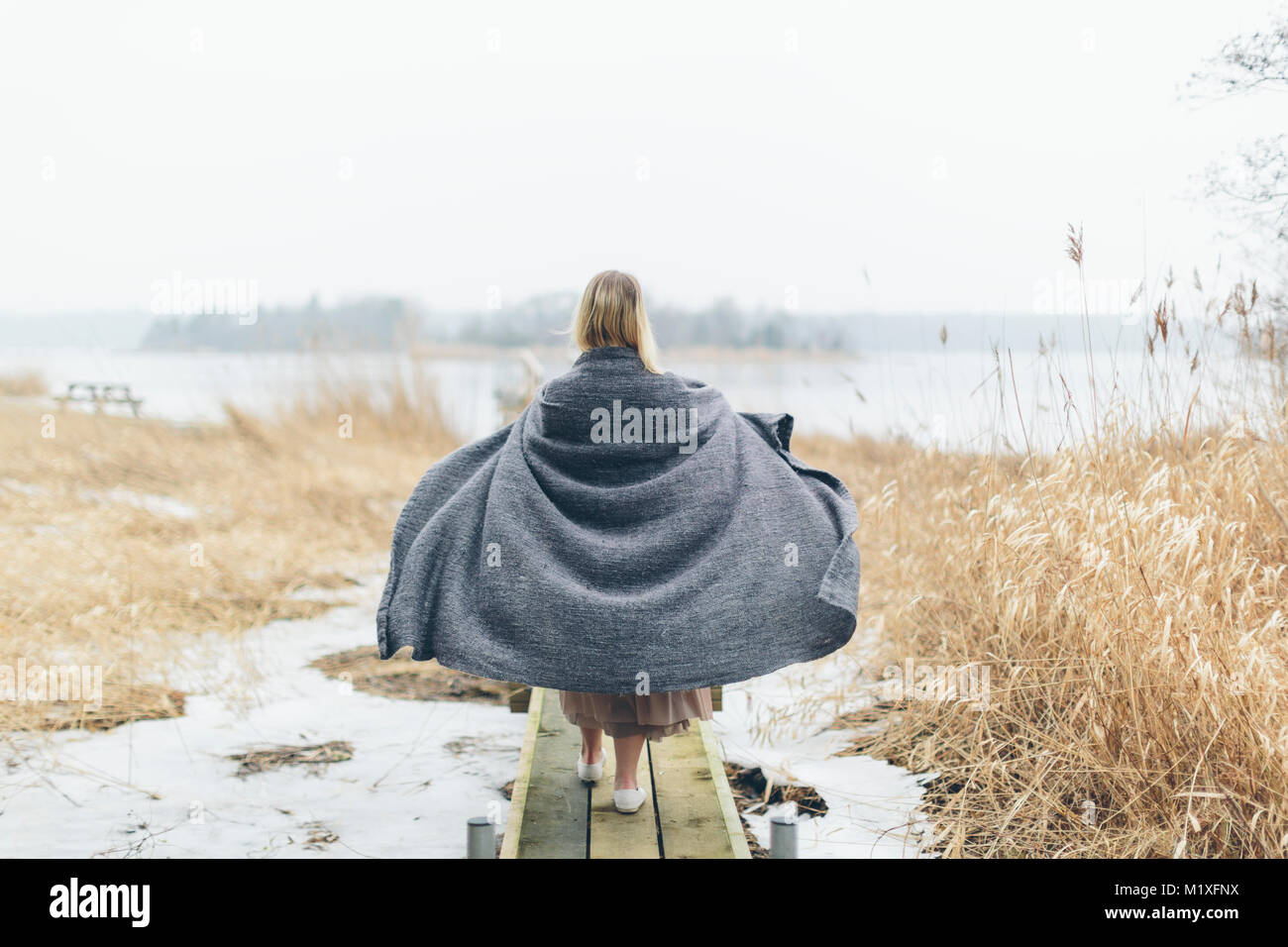 Women wearing blanket hires stock photography and images Alamy