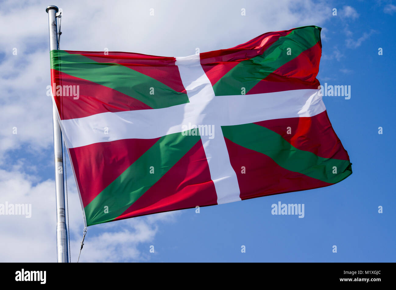 'Ikurriña', Basque country flag Stock Photo - Alamy