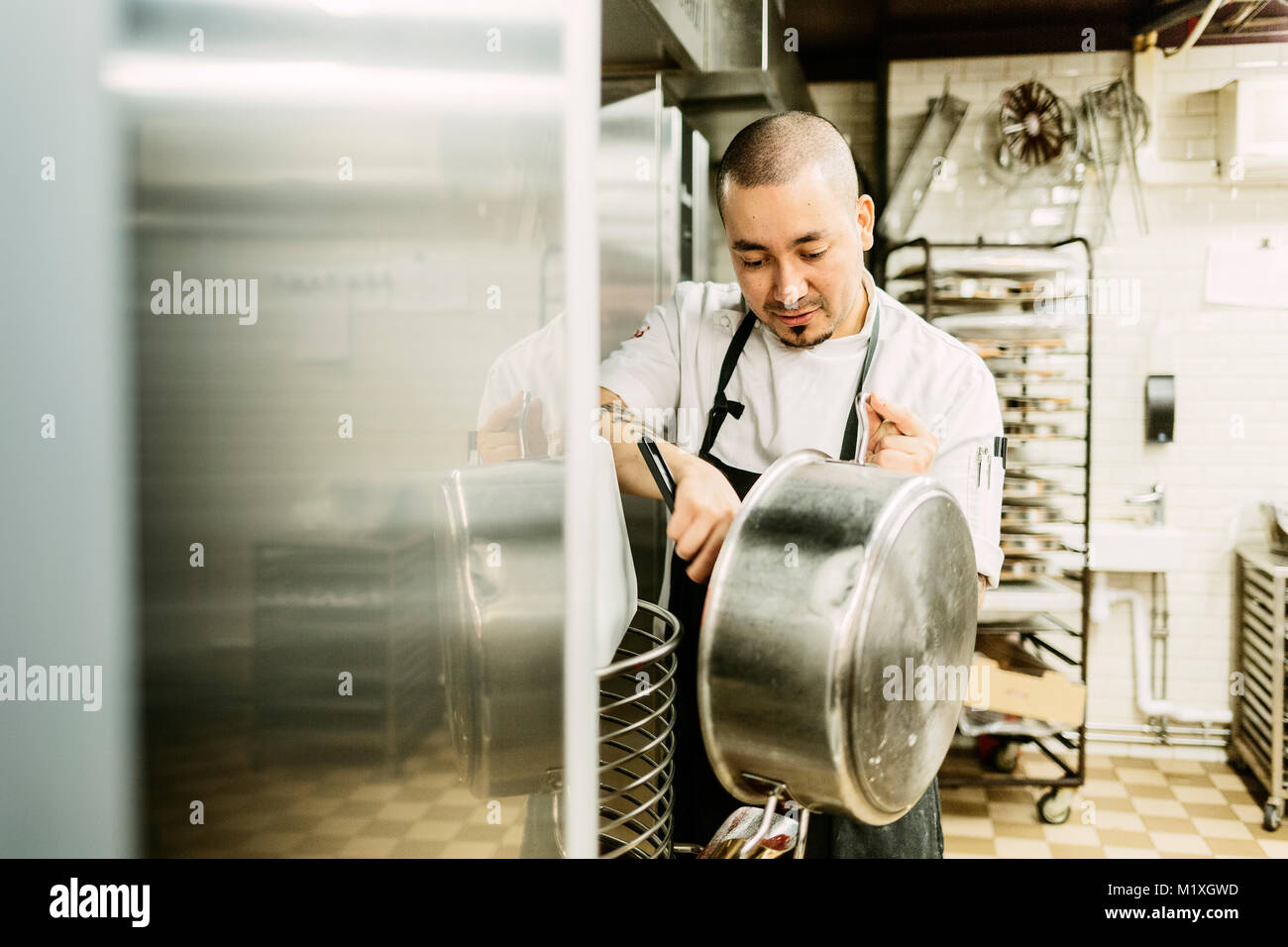 Chef at bakery in Sweden Stock Photo Alamy