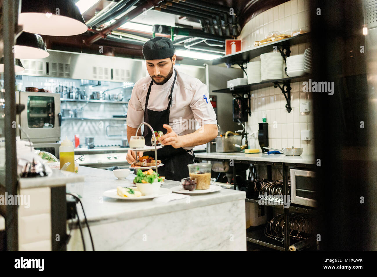 Chef at bakery in Sweden Stock Photo Alamy