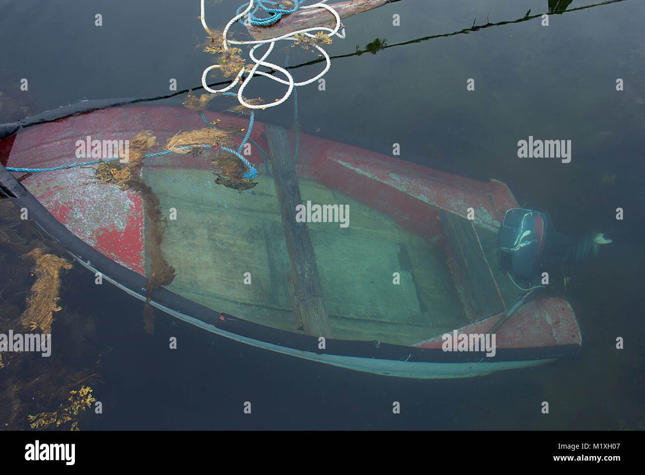 sunken boat Stock Photo